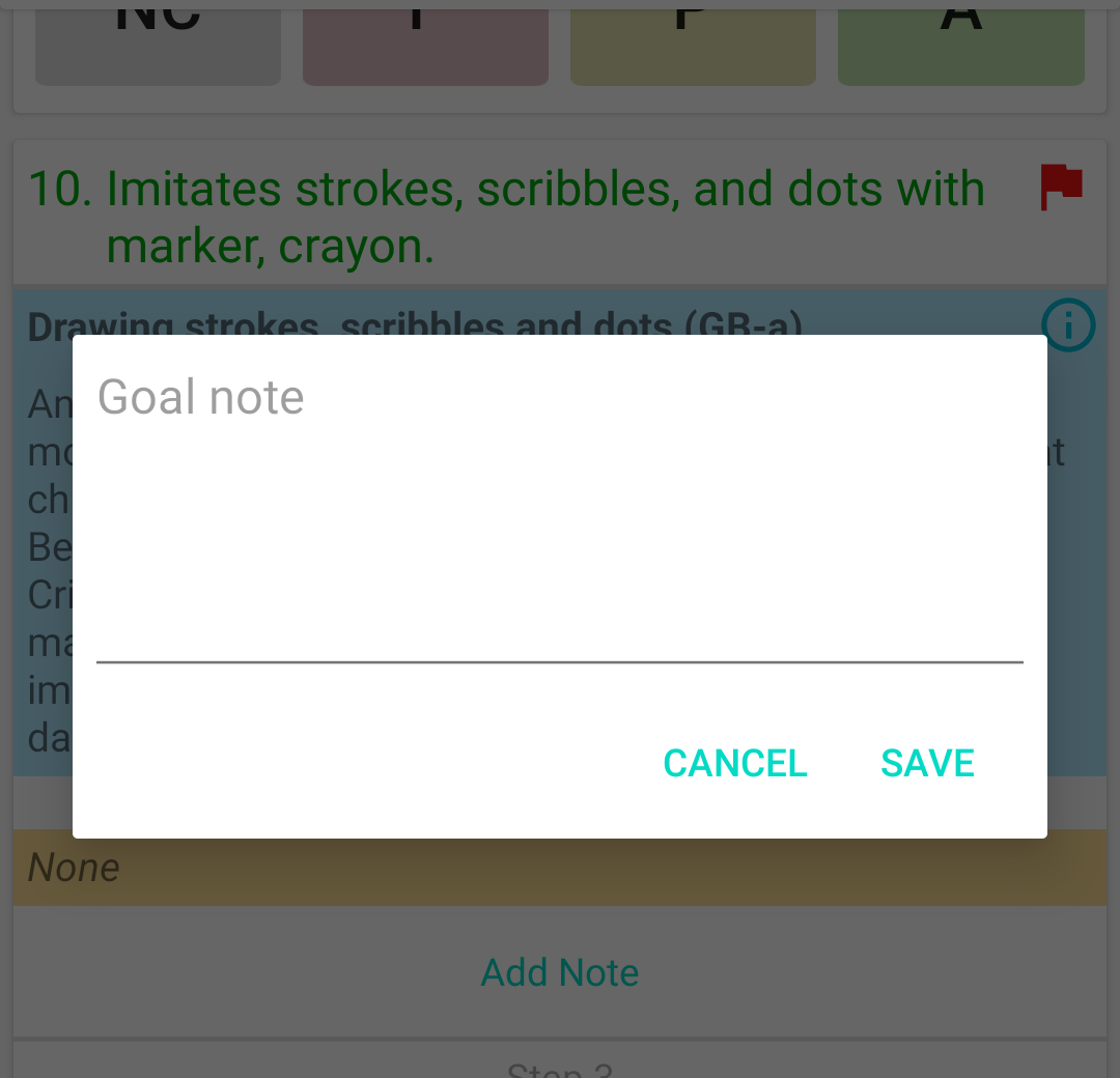 Android Goal Note Editor