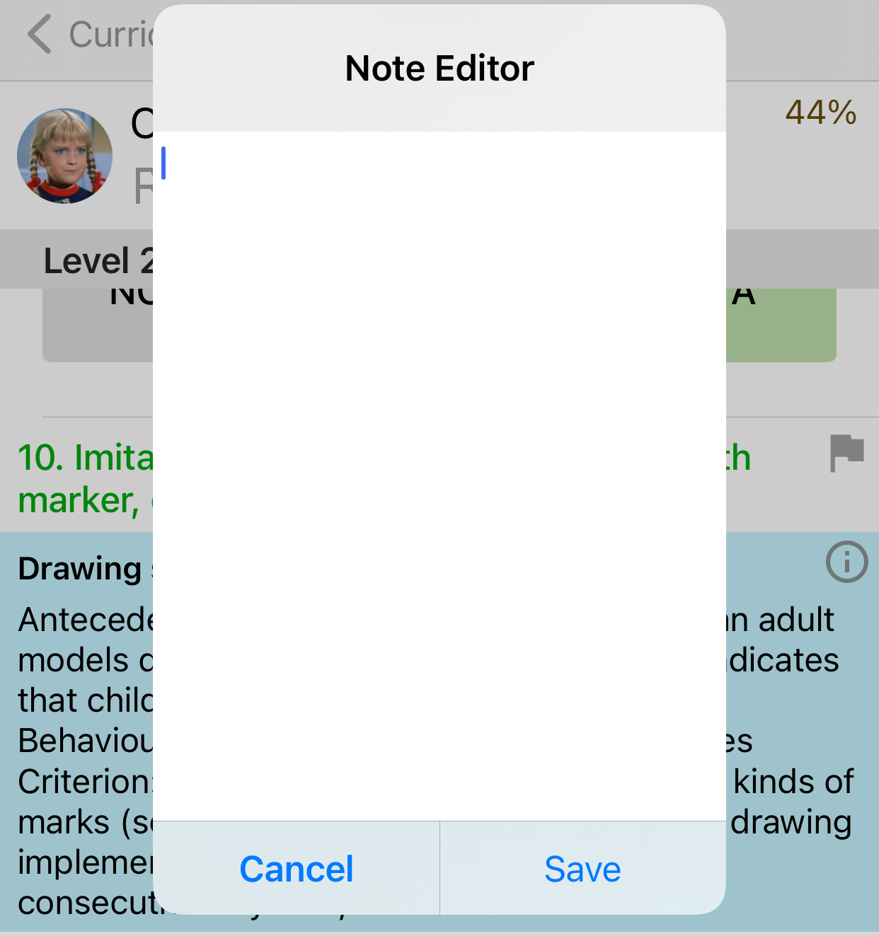 iOS Goal Note Editor