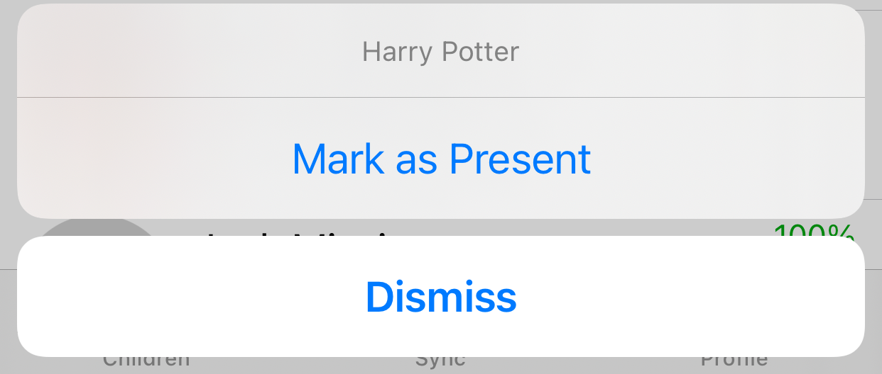 iOS Mark as Present